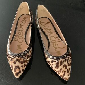 Sam Edelman Animal Print Flats with Black Accents